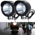 2pcs phare avant moto lampe feux 12v - 80v 3w led headlight metal spot lumi�re blanc