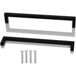 2pcs poignee de meuble cuisine noir acier inox poign�es meubles carr�e entraxe 256 mm avec des vis