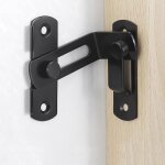 2pcs serrure de porte coulissante  angle droit  90 degrs loquet de porte de grange pour verrouiller(noir) ...