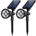 2pcs spots solaires extérieur étanches - Éclairage de paysage étanche à 4 led - auto on / off - noir 2pcs spots solaires extérieur étanches - Éclairage de paysage étanche à 4 led - auto on / off - noir