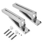 2pcs support de four � micro - ondes en acier inoxydable de cuisine �tag�re murale solide et pliable?argent? ...