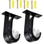 2pcs support de plafond pour tringle À rideau draperie tringle supports noir supports pour barre rideau ... 2pcs support de plafond pour tringle À rideau draperie tringle supports noir supports pour barre rideau ...