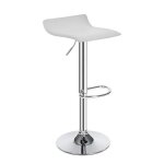 2pcs tabourets de bar ?blanc?pivotant et r�glable en hauteur 60 cm - 80 cm