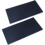 2pcs tapis de service pour barantidrapants caoutchouctapis gouttoir vaisselle silicone noir les comptoirs ...