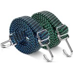 Tendeur elastique plat - kakoo - lot de 2 - sangle demenagement pour velo moto - vert et bleu