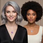 2splendid� lot de 2 colliers orn�s de cristal autrichien et baign�s dans lor blanc. cadeau f�tes. coffret ...