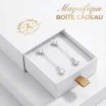 2splendid� boucles doreilles scintillantes cristal autrichien finition or blanc. coffret offert. cadeau ...