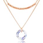 2splendid� magnifique collier avec cristal autrichien baign� dans lor. cadeau parfait pour les f�tes. ...