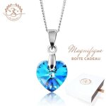 2splendid� �l�gant collier double rang avec cristal autrichien baign� dans lor rose. cadeau parfait. ...