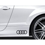 2x anneaux audi pour c�t� jupe en vinyle voiture autocollants tt s3�s4�s5�s6�s8�s - line quattro