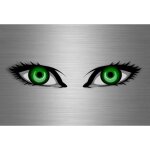 2x autocollant sticker voiture moto ?il yeux casque scooter quad monster monstre