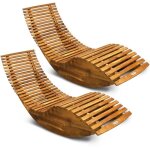 Casaria� 2x chaise longue � bascule pliable en bois dacacia certifi� fsc transat ergonomique bain de ...
