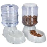 2x distributeur croquettes et eau - accessoire pour chat et chien - 2x gamelle automatique nourriture ...
