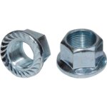 2x ecrou de fixation axe roue moyeu avant arriere 3 / 8 crante velo vtt vtc ville route