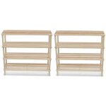2x etag�re � chaussures 4 niveaux bois meubles range chaussures[640]