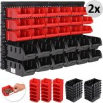 2x Étagère à outils avec boites de rangement 60 bac à bec etagère murale modulable extensible garage 2x Étagère à outils avec boites de rangement 60 bac à bec etagère murale modulable extensible garage