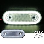2x feux de gabarit lat�raux blancs n�on led 12 - 24v pour autobus camion remorque