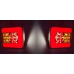 2x led feux arrire 12v 24v fluo avec clairage plaque immatriculation camion remorque chssis caravane ...