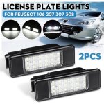 2x led smd clairage de plaque dimmatriculation pour peugeot 106 207 307 308 406 407 508 blanc