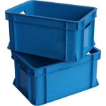 2x mini caisse rangement plastique bleu artecsis - 11l - 35x24x18cm - bac plastique - rangement bureau ...