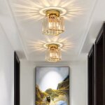 2x plafonnier led en cristal moderne mogod - e27 lustre lampe plafonde carr 14cm * 16cm dor luminaire ...
