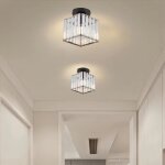 2x plafonnier led en cristal moderne mogod - e27 lustre lampe plafonde carr 14cm * 16cm noir luminaire ...