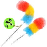 2x plumeau avec manche t�lescopique - essuie - poussi�re extra long et extensible - balai en toile daraign�e ...