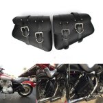2x sacoche de selle de moto sac lateral en pu cuir pour harleydavidson sportster xl883 xl1200 noir tanche ...