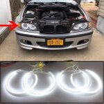 2x131mm et 2x146mm - phare halo angel demon eyes blanc ccfl lumire pour bmw srie 3 e46 316i 318i 320i ...