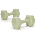 2x15 kg halt�res hexagonaux pour exercices de fitness poids lot de 2 vert