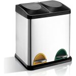 2x15 l poubelle  pdale sparateur de dchets inox capacit 30l avec 2 bacs de 15l 2 seaux intrieurs ...