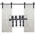 3. 52m kit de porte de grange poulie de rail suspendu type j de porte coulissante double porte �pissure ...