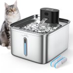 3. 5l fontaine a eau chat sans fil en inox - technologie exclusive brevet�e sans pompe - 20 db - 5000mah ...