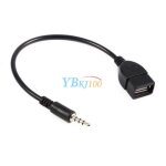 Câble adaptateur usb femelle vers jack 3. 5mm mâle pour lecteur mp3 de voiture - noir - 20cm Câble adaptateur usb femelle vers jack 3. 5mm mâle pour lecteur mp3 de voiture - noir - 20cm