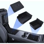 3 accessoires de rangement organisateur console centrale bo�te accoudoir insert cach� pour tesla model ...