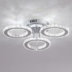 3 anneaux k9 cristal led lustres clairage moderne chrome plafon lustre luminaire en acier inoxydable ...