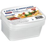 3 boites alimentaires hermtiques 0. 75l transparent