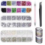 3 botes de strass art dongle avec pince  piler stylo collant dcorations nail art couleurs de formes ...