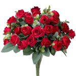 3 bouquet de fleurs artificielles rose blanche rouge feuilles deucalyptus dcoration de mariage pivoine ...