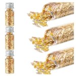 3 bouteilles feuille d or alimentaire patisserie de flocons dor imitation 30 ml pour travaux d�coration ...