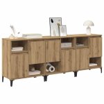 En soldes - lot de 3 buffets de salon bahut vaisselier ch�ne artisanal 60x35x70cm - bois ding�nierie ...