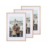 3 cadres photo en bois 40 x 60 cm avec verre acrylique - aspect ch�ne clair