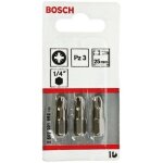 3 embouts de vissage extra dur pz3 25mm - bosch - 2607001562