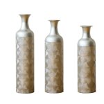 3 grands vases fabriqu�s � la mainmotifs d�cor�s ne retenant pas l?eau embo�tables en m�tal 50 / 66 / ...