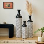 3 grands vases fabriqu�s � la mainmotifs d�cor�s ne retenant pas l?eau embo�tables en m�tal 50 / 66 / ...