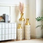 3 grands vases fabriqu�s � la mainne retenant pas l?eau embo�tables en m�tal 50 / 66 / 83 cmdor�