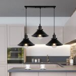 3 lampes suspension luminaire cuisine count industrielle lustre plafonnier design abat - jour mtal noir ...