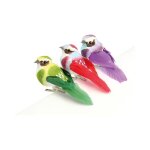 3 oiseaux couleur sur pince - 9x4. 5x4 cm