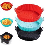 3 packed pot moule silicone air fryer 20cm - accessoire pot panier de friteuse à air - réutilisable - ... 3 packed pot moule silicone air fryer 20cm - accessoire pot panier de friteuse à air - réutilisable - ...