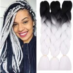 3 pcs 60cm tressage extensions de cheveux tresss jumbo braiding synthtique tresses 2 couleurs - noir ...